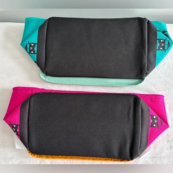 TRADER JOE'S MINI INSULATED COOLER TOTE LUNCH BAG SET 2  1 PINK & 1 TEAL BLUE! - Picture 4 of 9